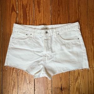Madewell White Relaxed Denim Shorts size 32
